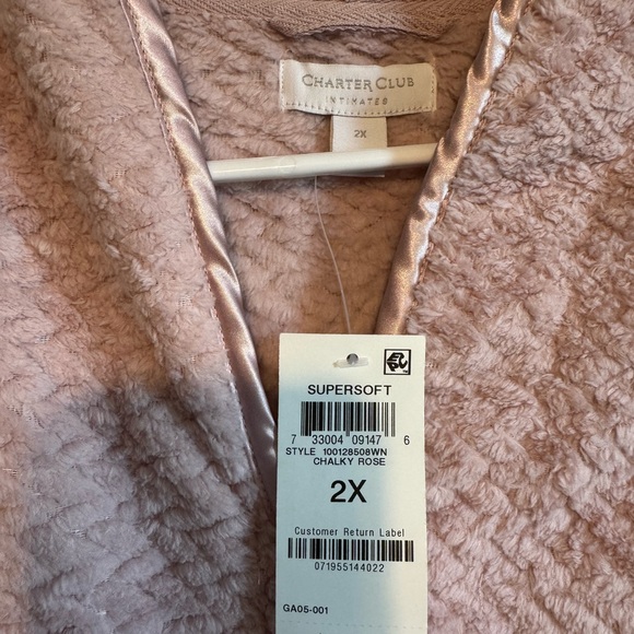 Charter Club Pink Quilted Robe – Zip-Up Lounge & Sleepwear – NWT – Size 2x - Picture 2 of 3